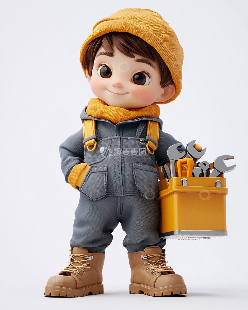 高清大图下载【趣麦麦图】可爱卡通小工人