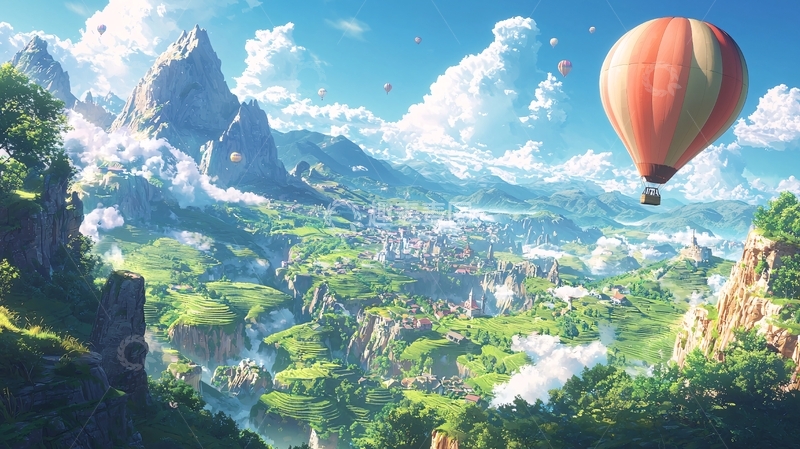 高清大图下载【趣麦麦图】热气球
