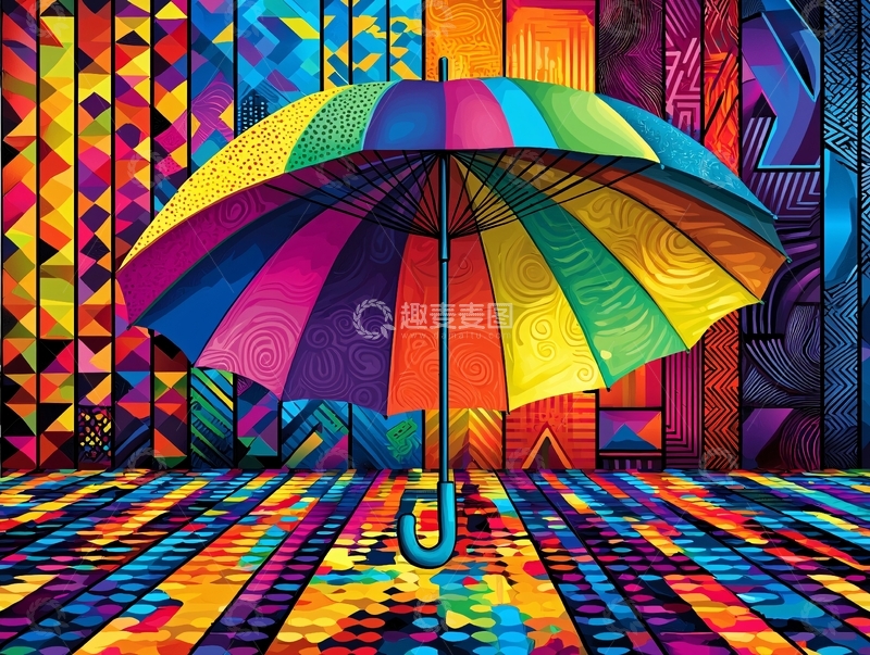 高清大图下载【趣麦麦图】彩色雨伞