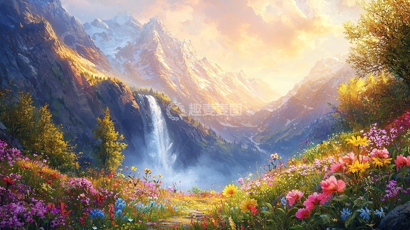 高清大图下载【趣麦麦图】梦幻山水田园风光