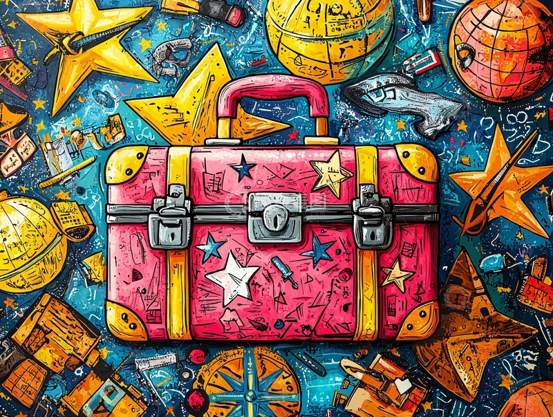 高清大图下载【趣麦麦图】复古行李箱