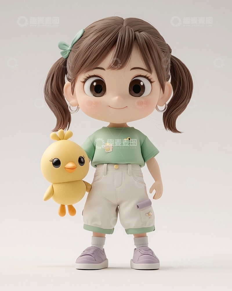 高清大图下载【趣麦麦图】可爱卡通女孩