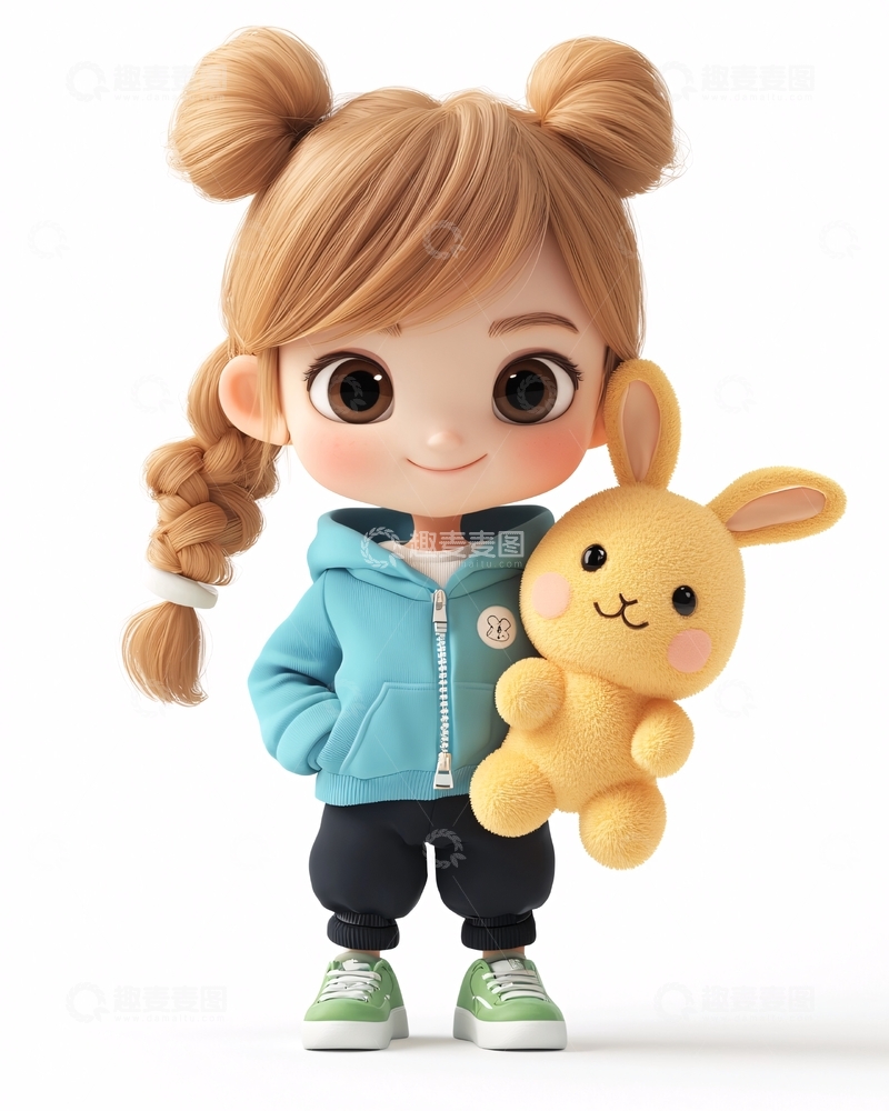 高清大图下载【趣麦麦图】可爱卡通女孩