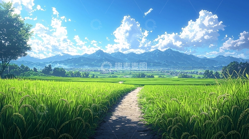 高清大图下载【趣麦麦图】阳光明媚的田园风光