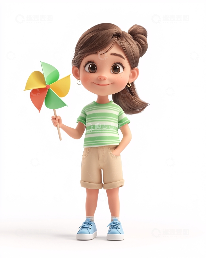 高清大图下载【趣麦麦图】可爱卡通女孩