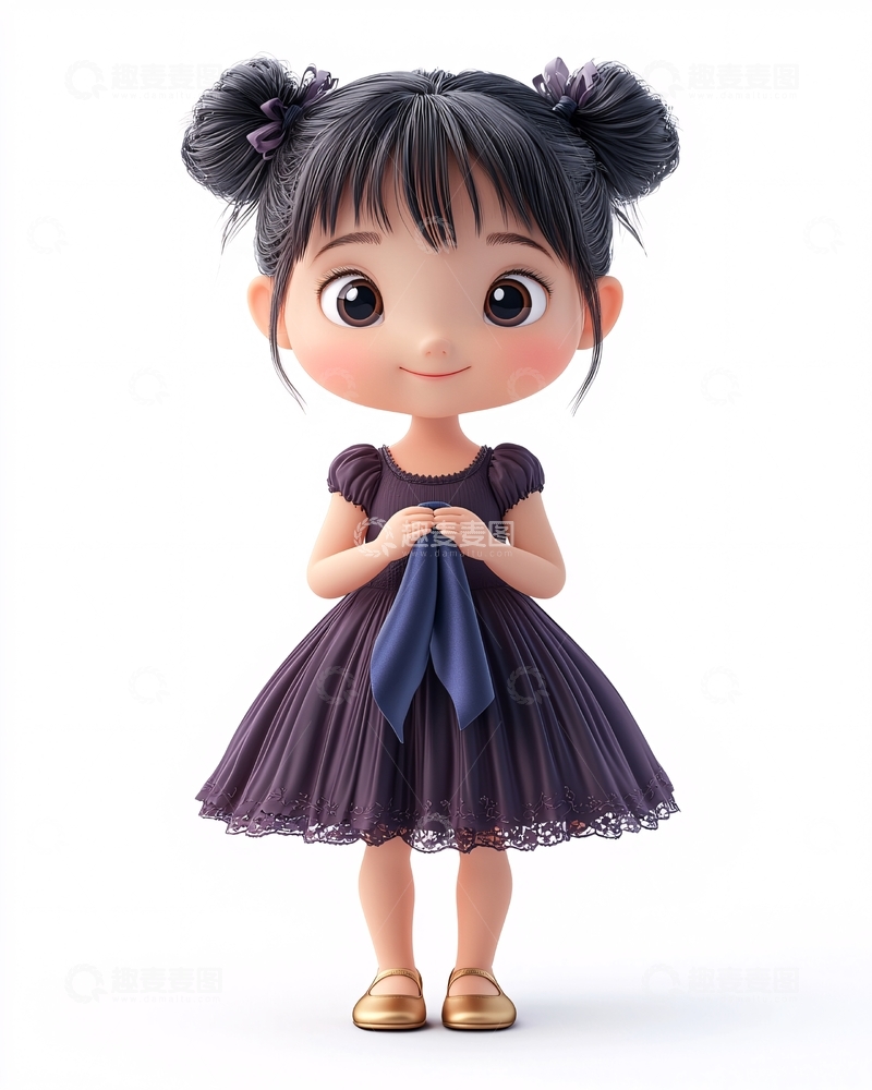 高清大图下载【趣麦麦图】可爱卡通小女孩