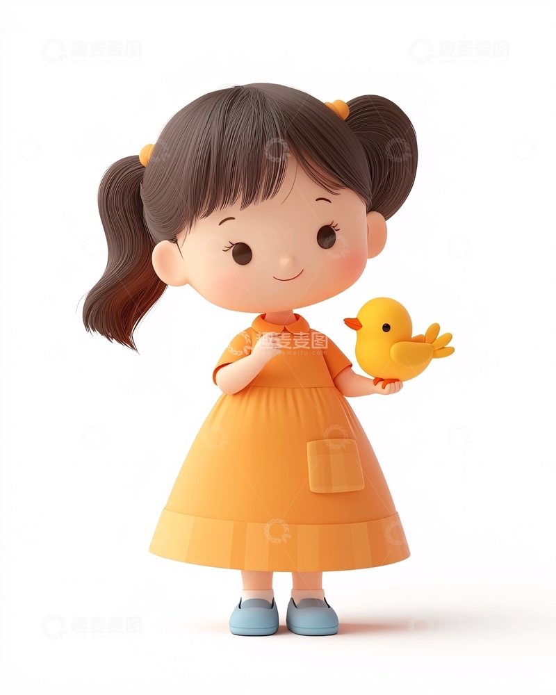 高清大图下载【趣麦麦图】可爱卡通女孩