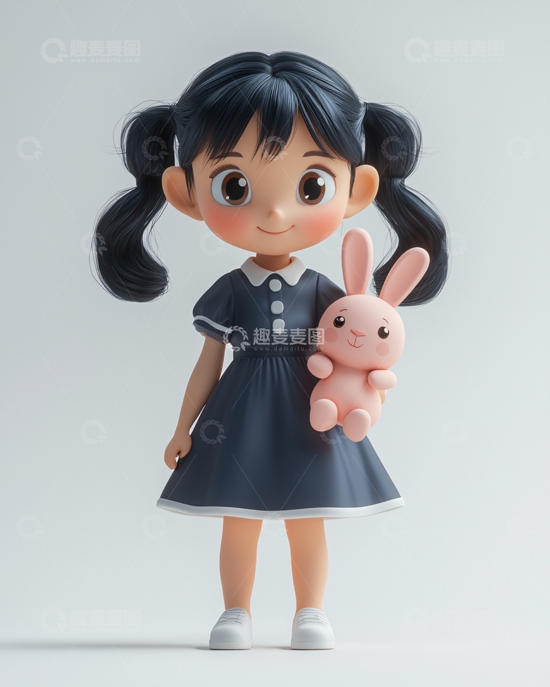高清大图下载【趣麦麦图】可爱卡通女孩