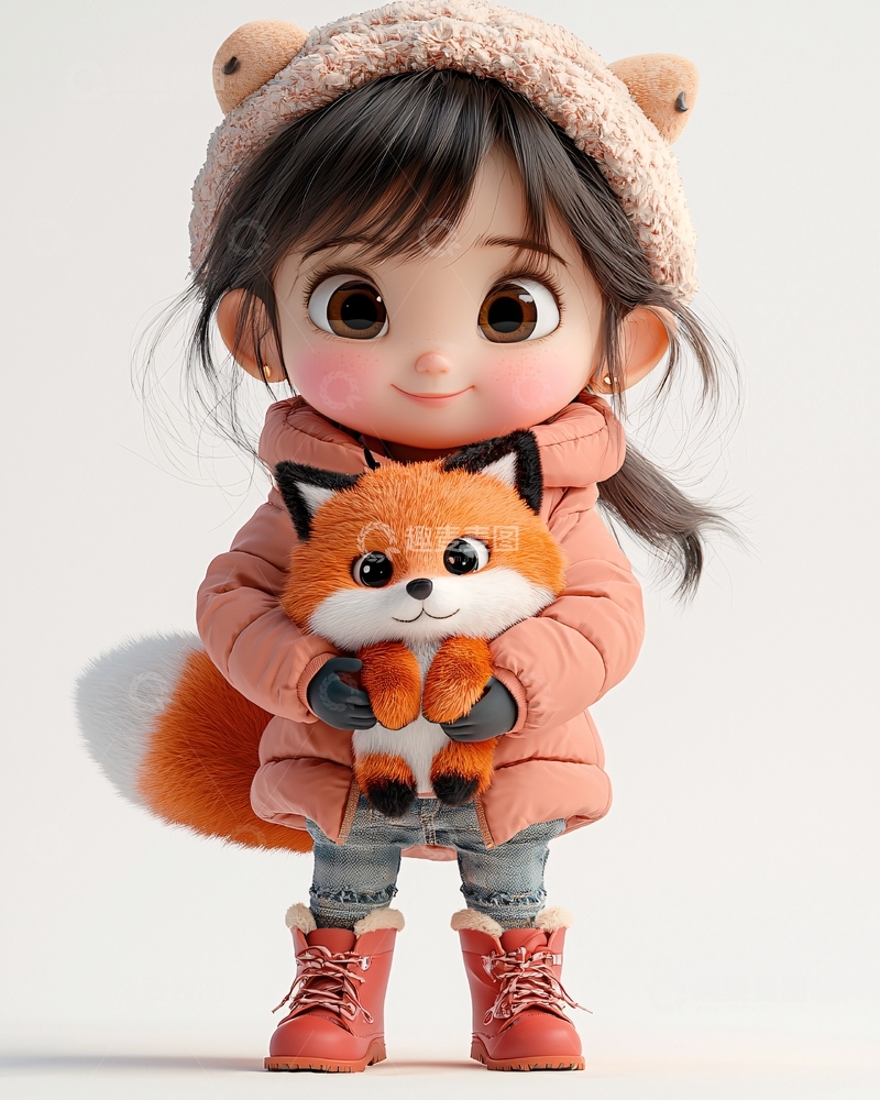 高清大图下载【趣麦麦图】可爱卡通女孩