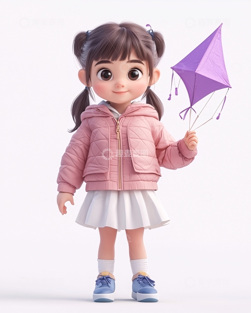 高清大图下载【趣麦麦图】可爱卡通女孩