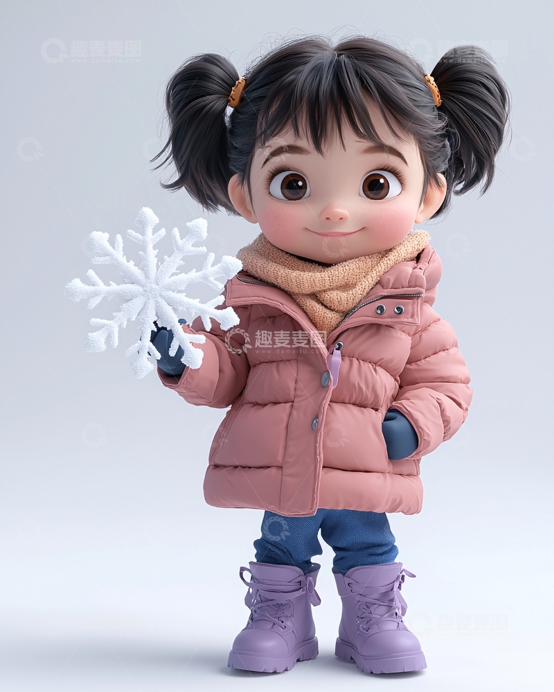 高清大图下载【趣麦麦图】可爱卡通女孩