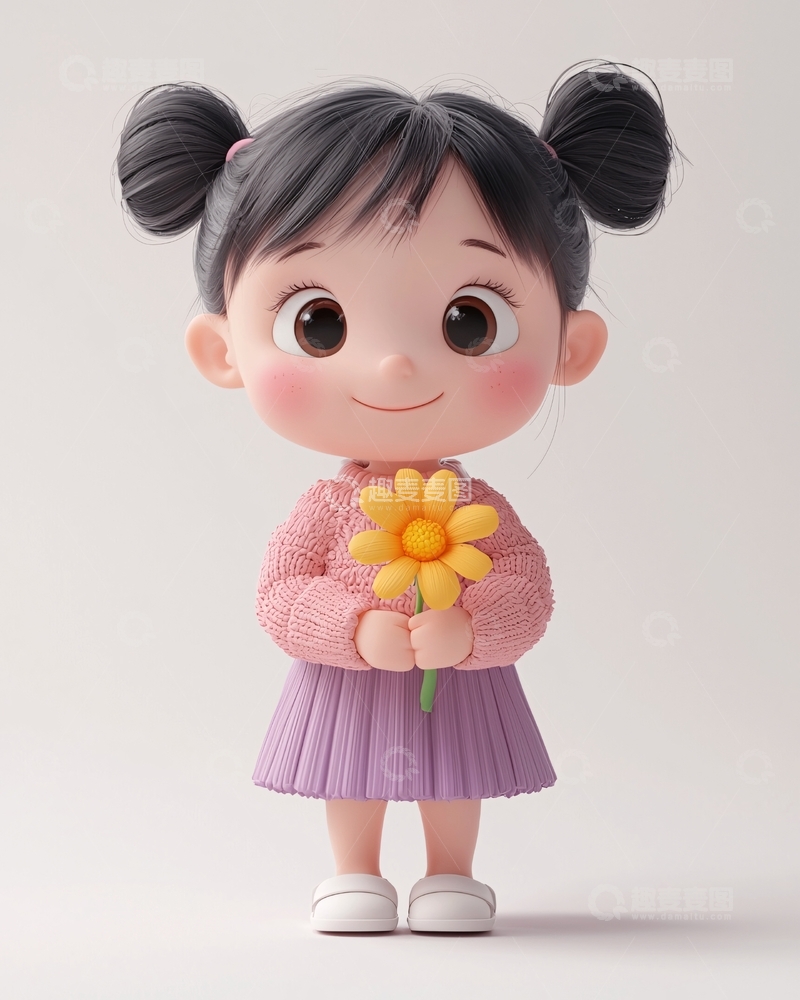 高清大图下载【趣麦麦图】可爱卡通女孩