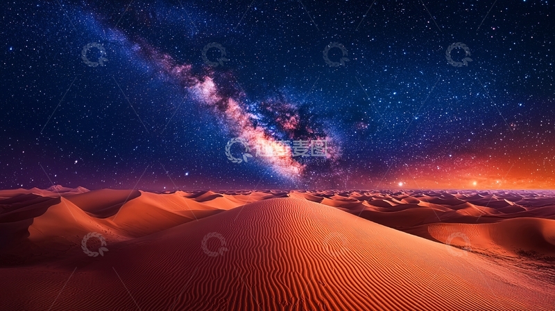 高清大图下载【趣麦麦图】沙漠星空