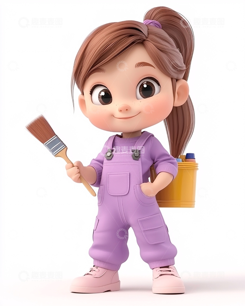 高清大图下载【趣麦麦图】可爱卡通小女孩