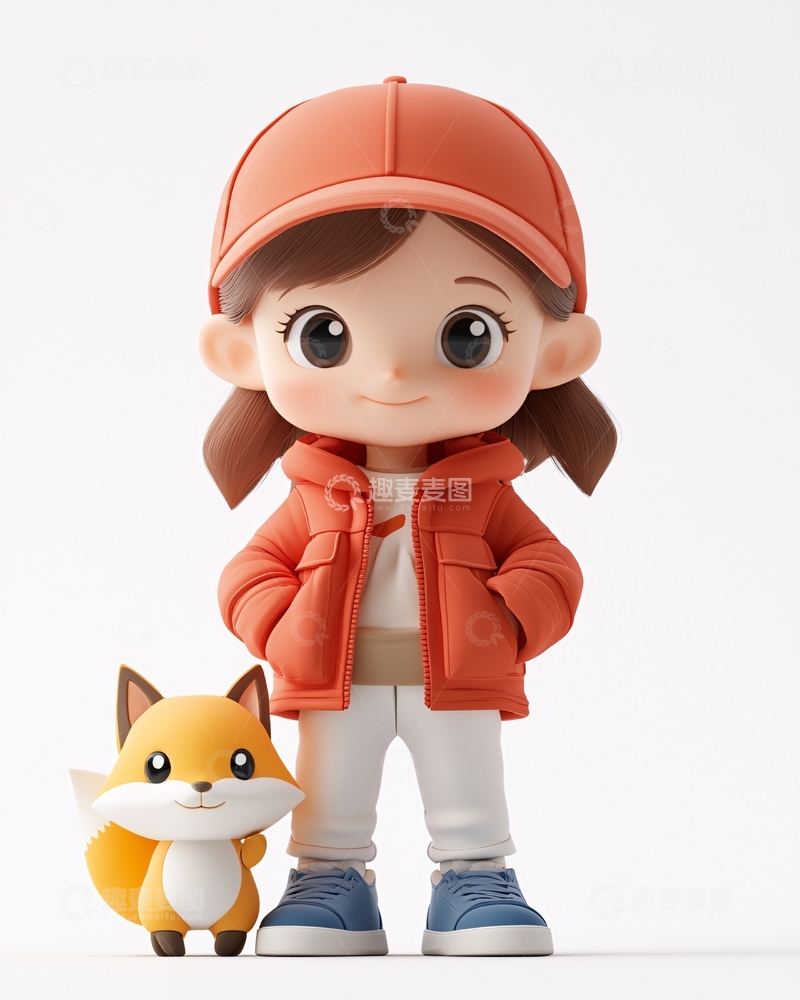 高清大图下载【趣麦麦图】可爱卡通女孩