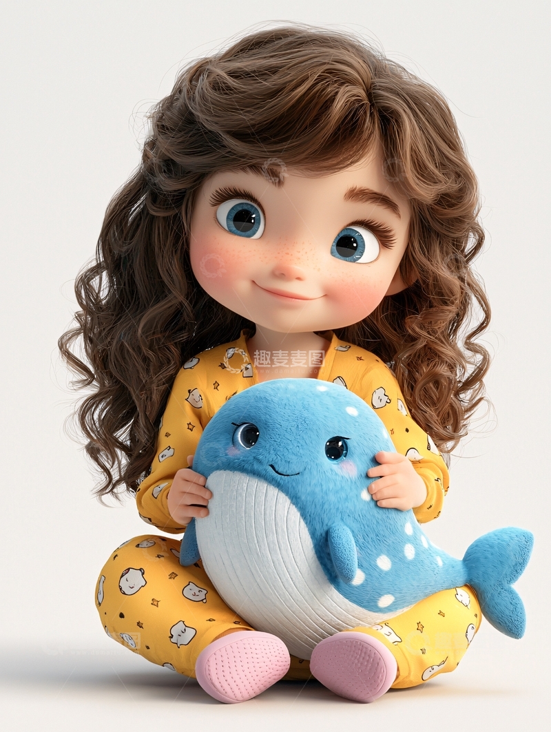高清大图下载【趣麦麦图】可爱卡通女孩