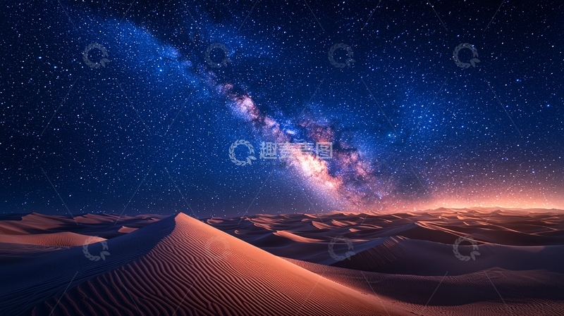高清大图下载【趣麦麦图】沙漠星空