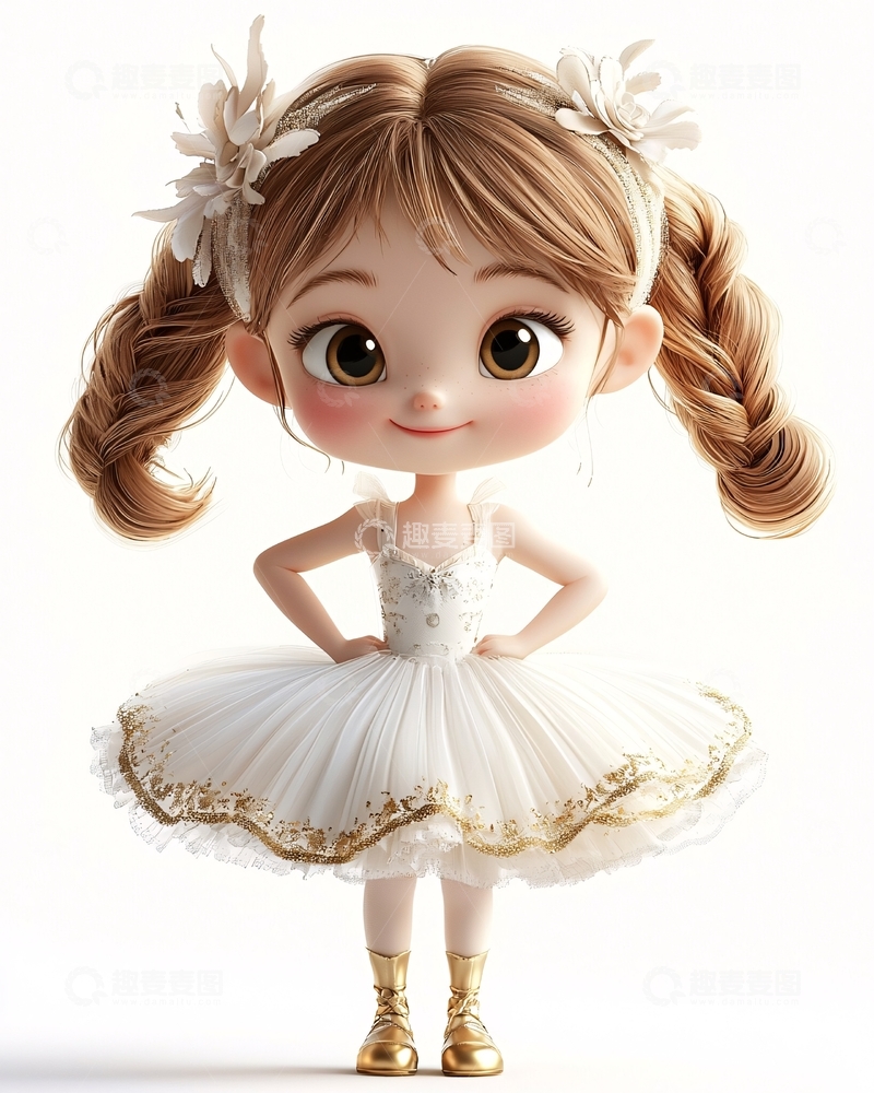 高清大图下载【趣麦麦图】可爱卡通小女孩