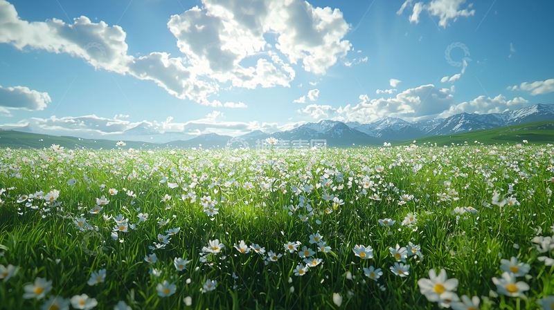 高清大图下载【趣麦麦图】阳光明媚下的白花花田