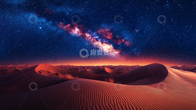 高清大图下载【趣麦麦图】沙漠星空