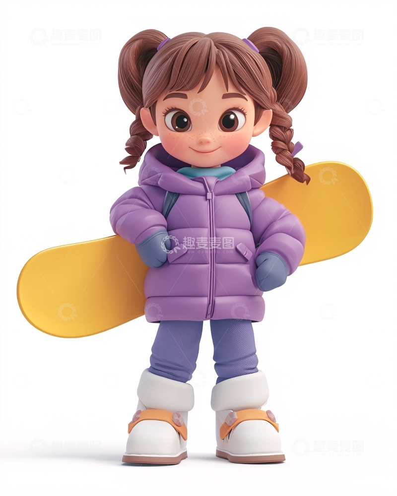 高清大图下载【趣麦麦图】可爱卡通女孩