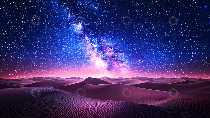高清大图下载【趣麦麦图】沙漠星空