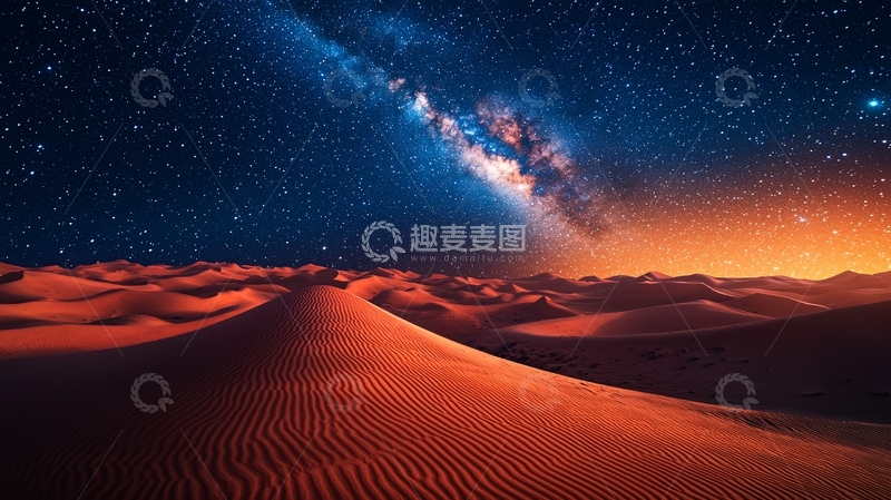 高清大图下载【趣麦麦图】沙漠星空