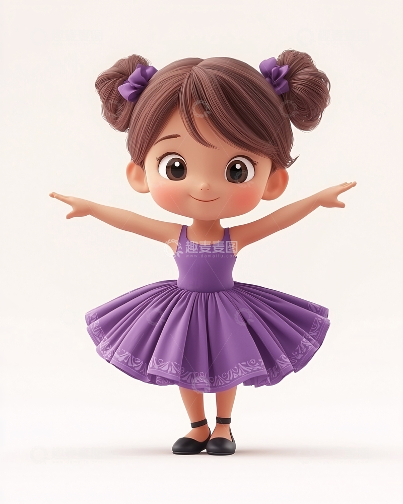 高清大图下载【趣麦麦图】可爱卡通小女孩