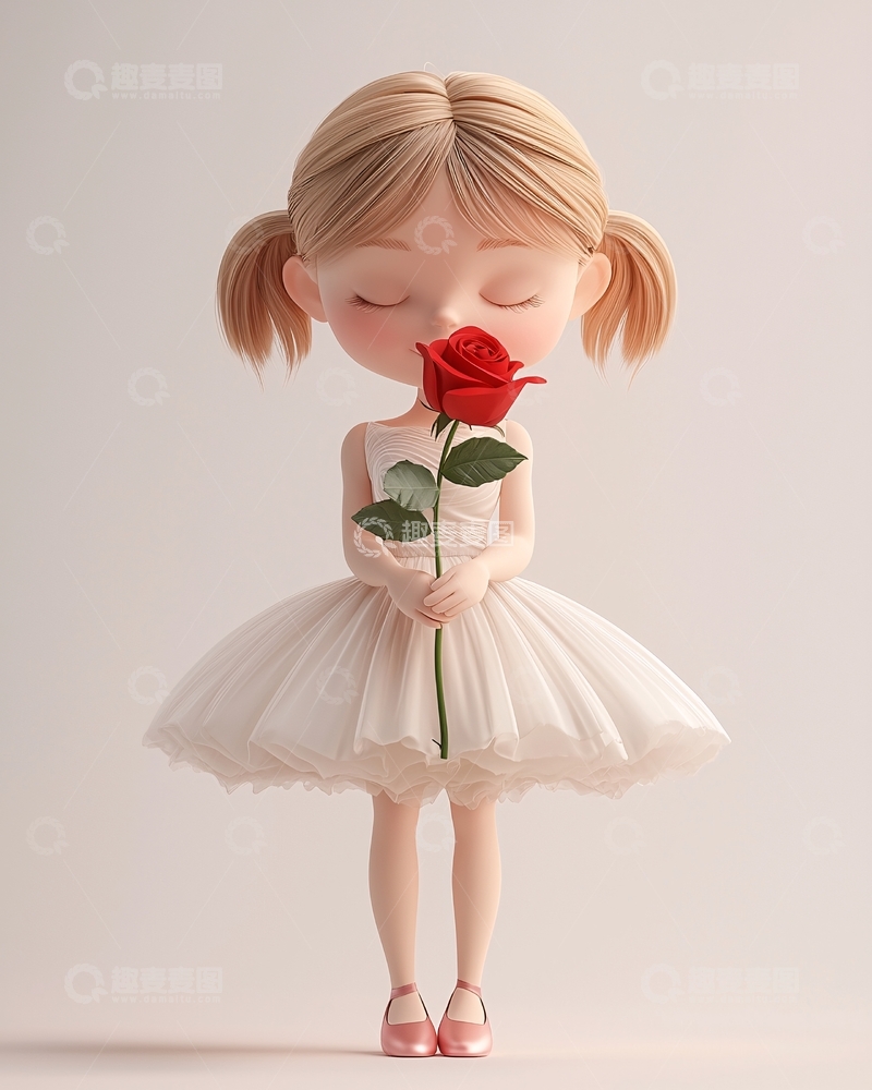 高清大图下载【趣麦麦图】可爱卡通女孩