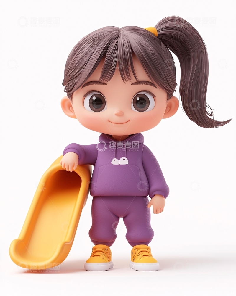 高清大图下载【趣麦麦图】可爱卡通女孩