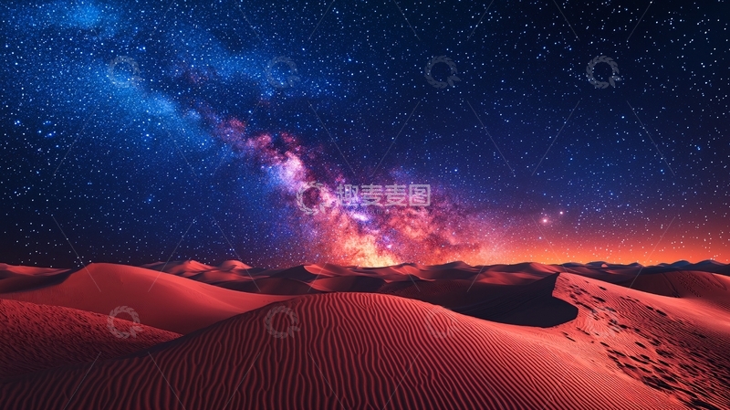 高清大图下载【趣麦麦图】沙漠星空