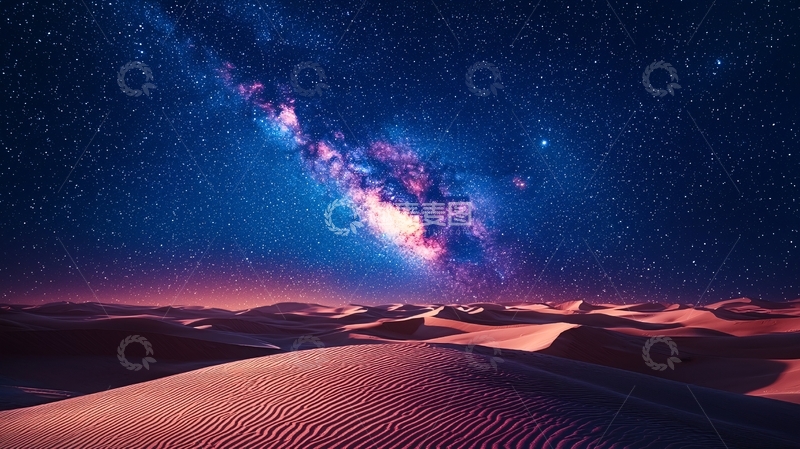 高清大图下载【趣麦麦图】沙漠星空