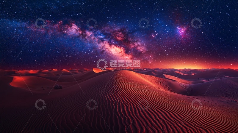 高清大图下载【趣麦麦图】沙漠星空