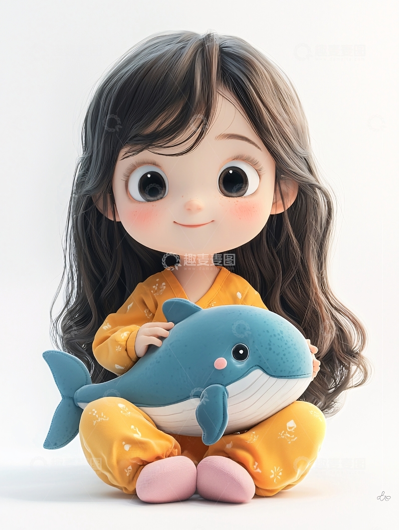 高清大图下载【趣麦麦图】可爱卡通女孩