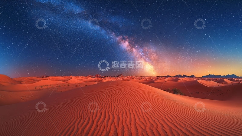 高清大图下载【趣麦麦图】沙漠星空银河