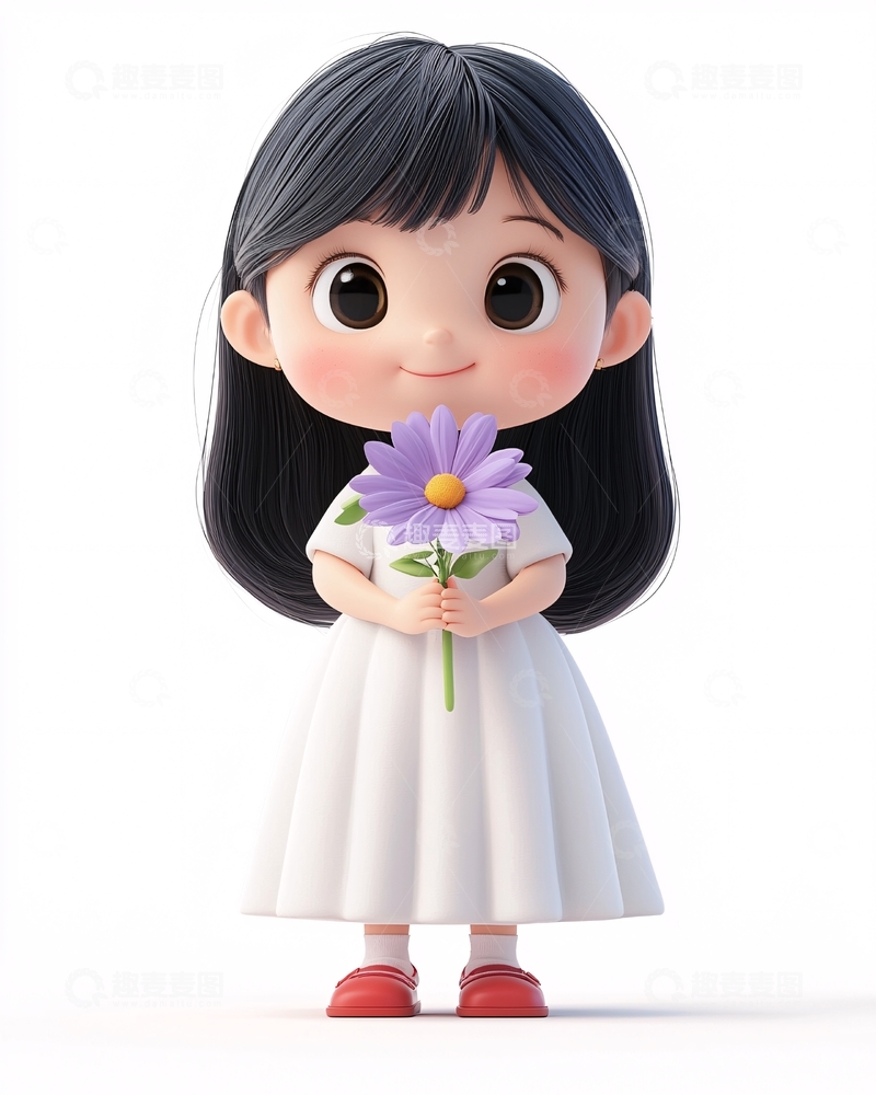 高清大图下载【趣麦麦图】可爱卡通女孩