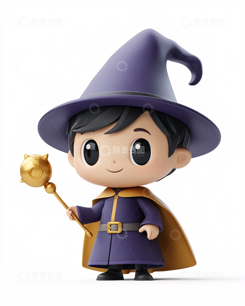 高清大图下载【趣麦麦图】卡通小巫师