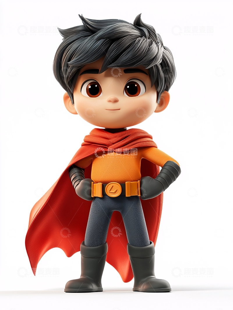 高清大图下载【趣麦麦图】可爱卡通小男孩超级英雄