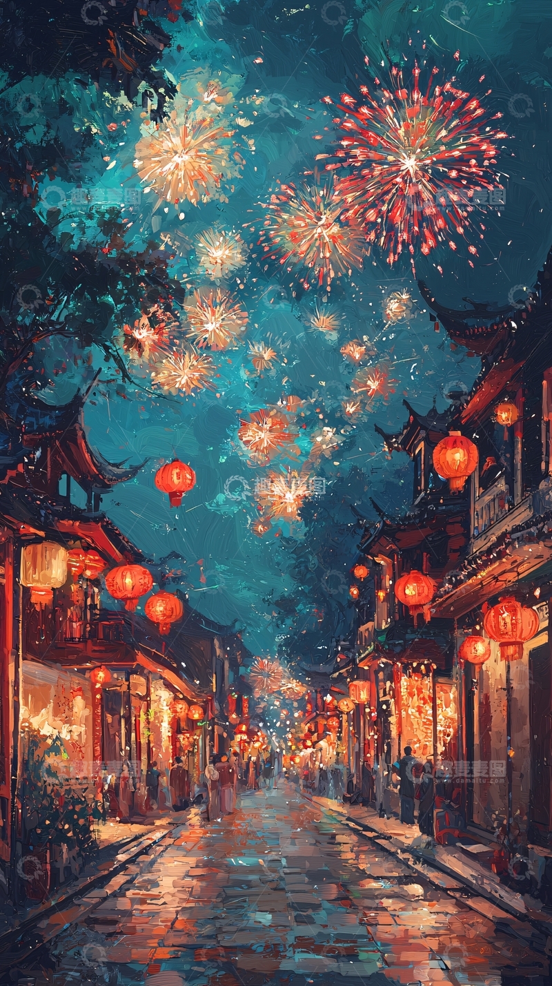 高清大图下载【趣麦麦图】烟火下的古镇街道