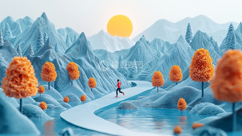 高清大图下载【趣麦麦图】蓝色山脉