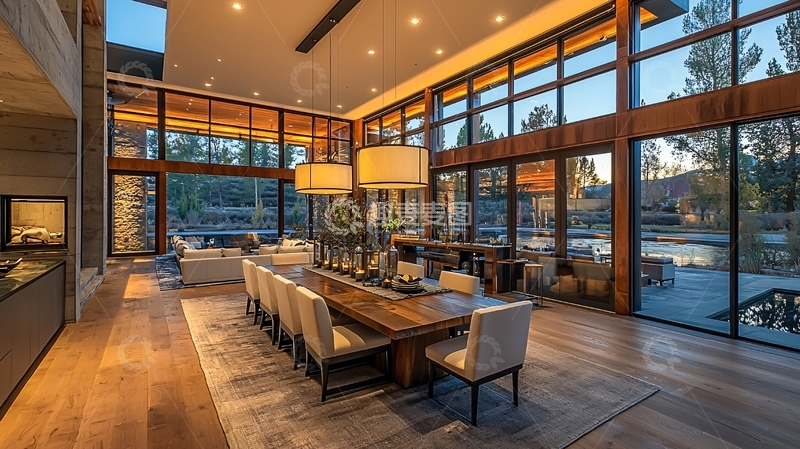 高清大图下载【趣麦麦图】现代简约风格别墅客厅