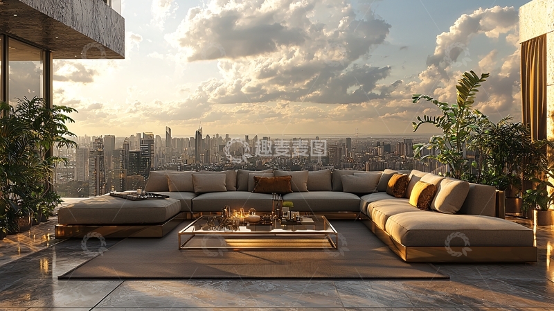 高清大图下载【趣麦麦图】高端公寓阳台景观