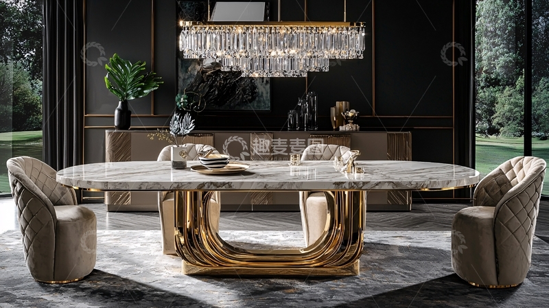 高清大图下载【趣麦麦图】奢华大理石餐桌