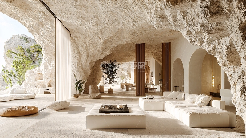 高清大图下载【趣麦麦图】洞穴别墅室内设计