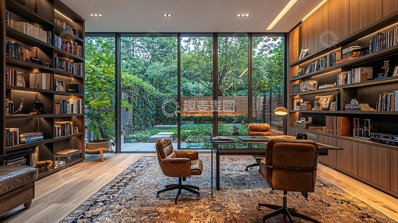高清大图下载【趣麦麦图】现代书房设计