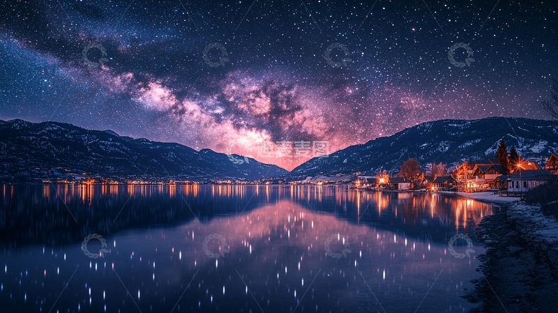 高清大图下载【趣麦麦图】星空倒影
