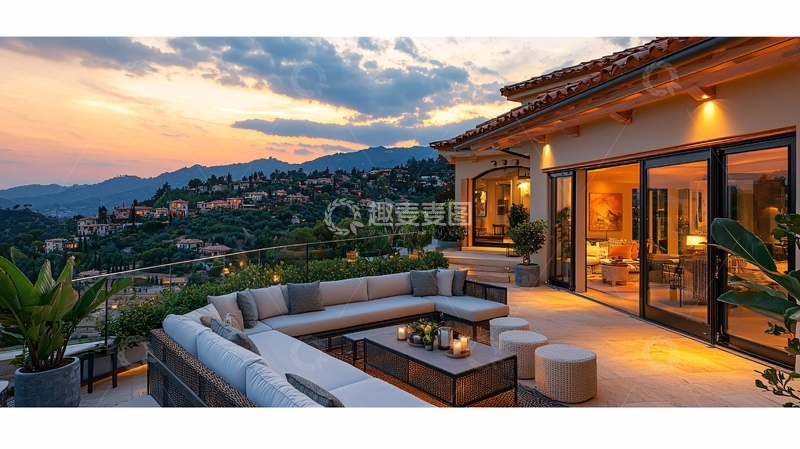 高清大图下载【趣麦麦图】山景别墅夜景