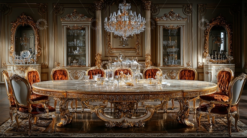 高清大图下载【趣麦麦图】奢华欧式皇家风格大餐桌