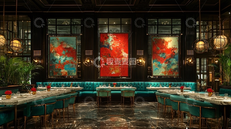 高清大图下载【趣麦麦图】高端中餐厅室内设计