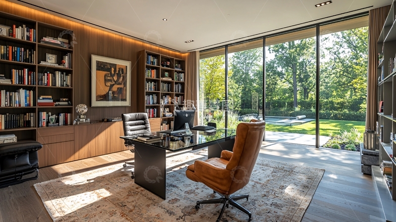 高清大图下载【趣麦麦图】现代简约书房设计